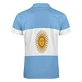 thumbnail image 5 of Argentina Flag Men Zipper T-shirt Summer Casual Short Sleeve T-shirt Top, 5 of 7