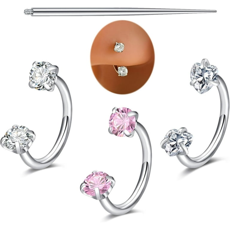 Horseshoe Nose Ring 18g Silver Gold Nose Hoops for Women Half Hoop