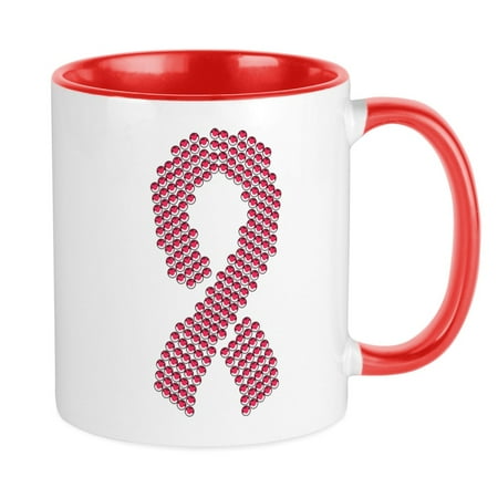 

CafePress - Pink Ribbon Jewel Collage - Ceramic Coffee Tea Novelty Mug Cup 11 oz