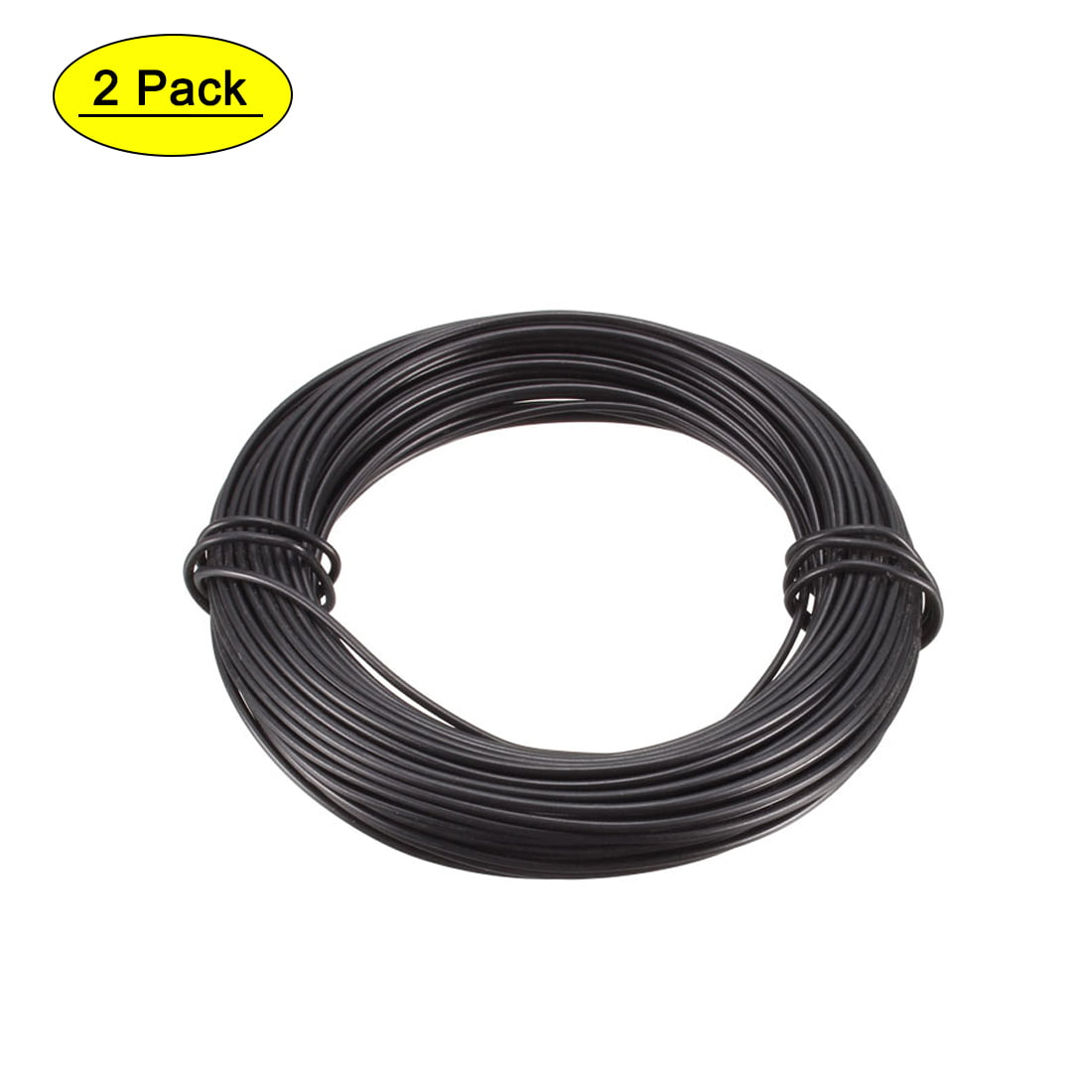 Garden Twine Twist Tie 16m 52.5ft Wire for Branches Cord Management Black 2pcs 
