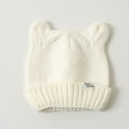 thumbnail image 5 of Splozh Beanie Knit Hats for Toddlers Baby Winter Hat with Bear Ear for Toddler Boys Girls Soft Knitted Cap White,3-24 Months, 5 of 5