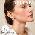 thumbnail image 3 of YOUNGYUE Silver Hoop Earrings for Women, Hypoallergenic Large Twisted Hoop Earrings, Cubic Zirconia, 3 of 6