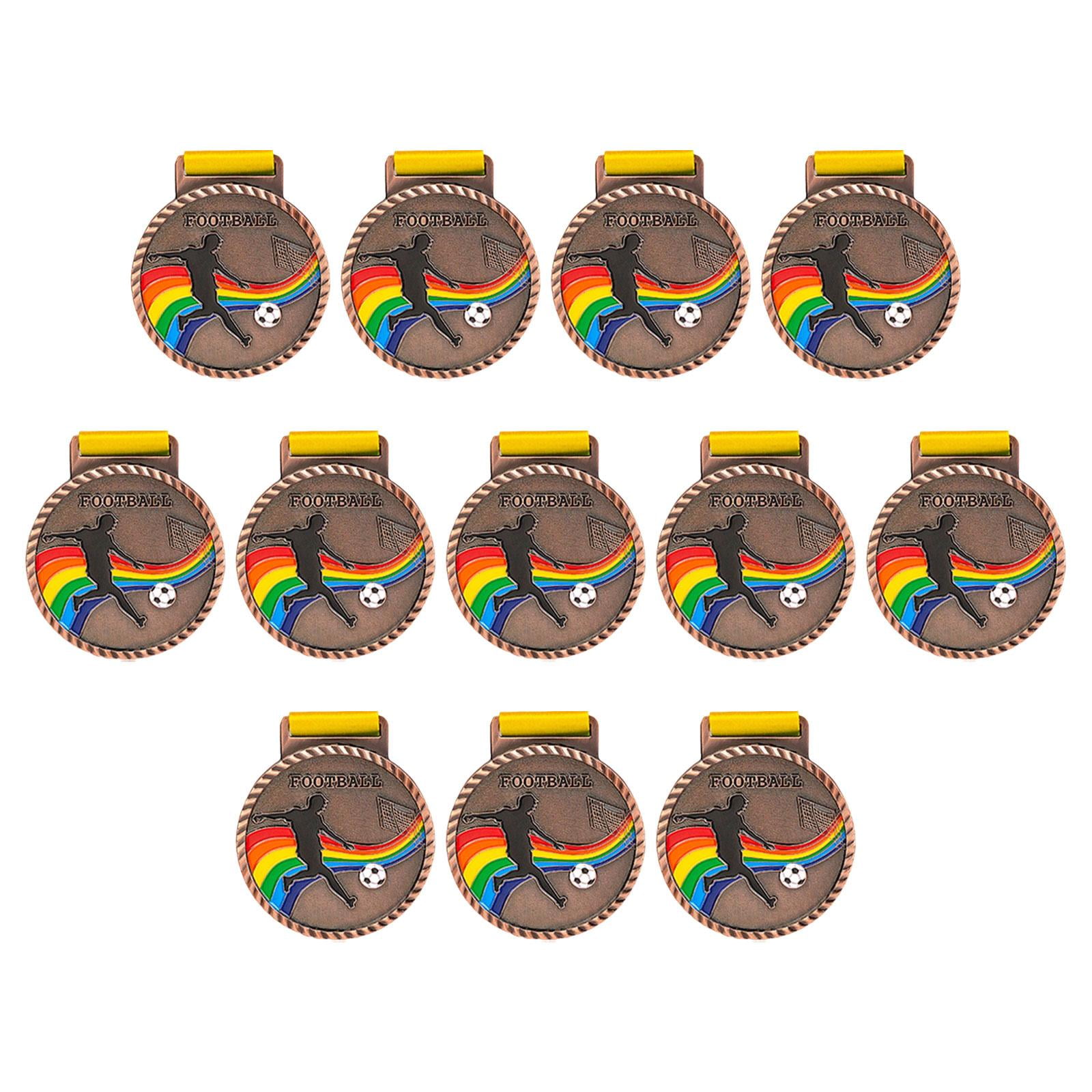 Abbraccia 12x Soccer Medals for Awards Party Favors Participation Awards Prizes Awards Winner Medals for Sports Day Match Spelling Bees bronze medal
