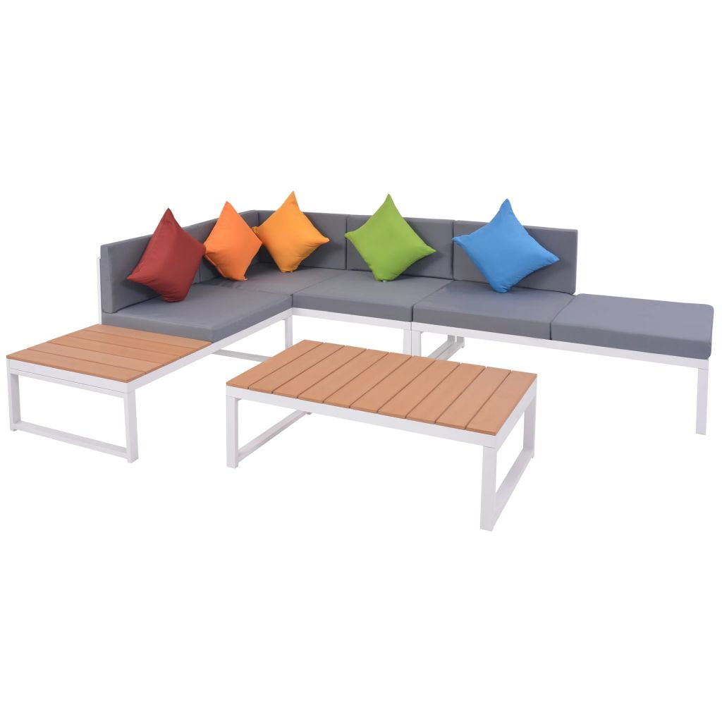 Kepooman 19 Pieces Patio L-Shaped Conversation Sofa Set for Party, Multi-color