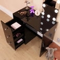 thumbnail image 6 of Ember Interiors Vanity Desk for Kids with Mirror, Lights, Crystal Knobs, Black, 6 of 8