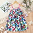 thumbnail image 3 of Toddler Baby Girls Summer Spaghetti Strap Floral Dress Swing Beach Sun Dress,Butterfly-5T, 3 of 8
