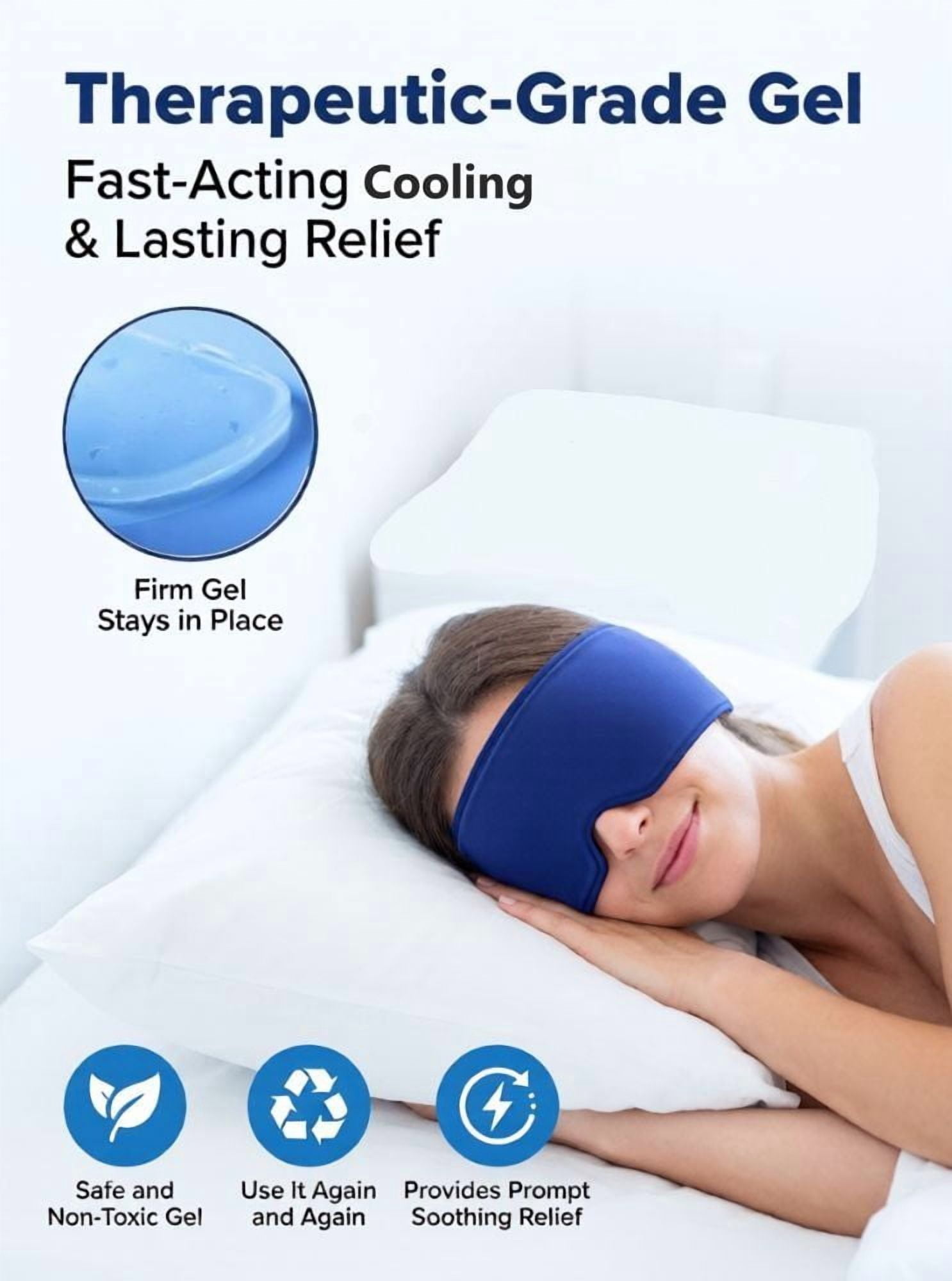 FACEMOON Gel Cooling Eye Mask Large Comfort Design for Tired Puffy Eyes Relief Soft Flexible Reusable Relaxation Essential Pink