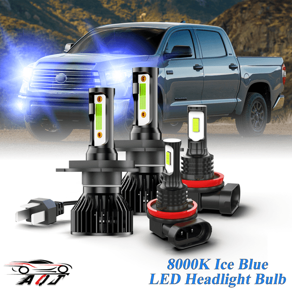 8000K Ice Blue LED Bulb for Toyota Tundra 2014-2022 High-Low Beam Headlight   Foglight Bulbs Combo Pack of 4