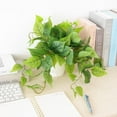 thumbnail image 4 of Artificial Plants Fake Pothos with Plastic Pot Artificial Potted Plant for Home Office Bedroom Indoor Outdoor Decor 1 Pack, 4 of 5