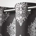 thumbnail image 2 of Exclusive Home Medallion Room Darkening Blackout Grommet Top Curtain Panel Pair, 52"x84", Black Pearl, 2 of 4