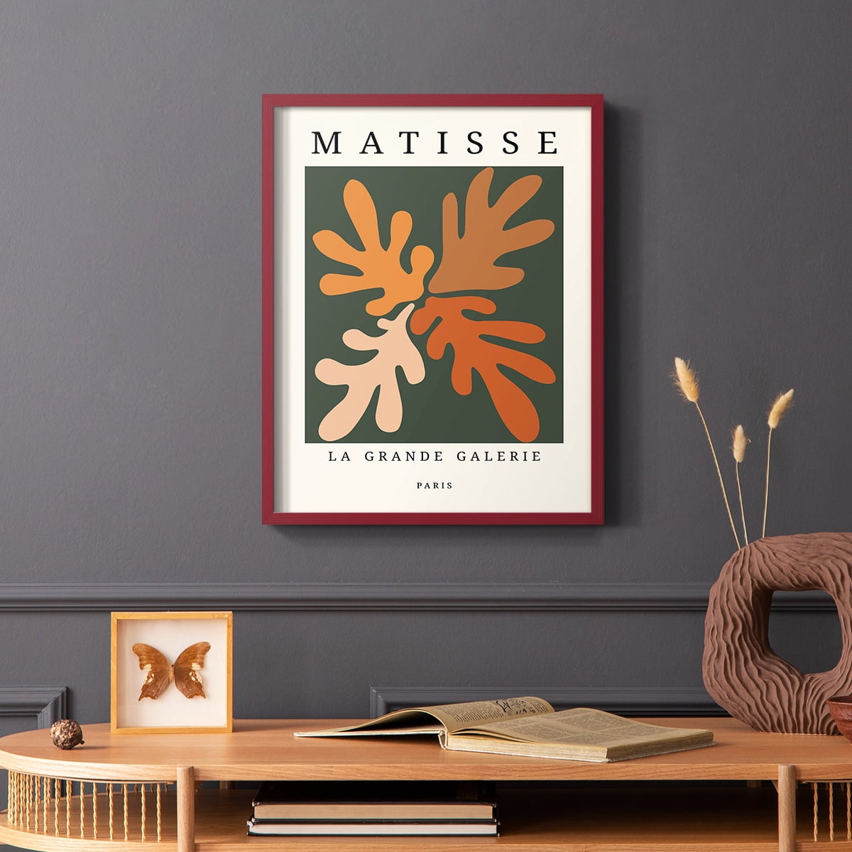 Matisse CCCLXXXV in Red Solid Wood 22 x 28 Framed Print