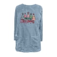 thumbnail image 4 of Pincandy 2025 Winter Womens Fleece Pullover Sweater Sherpa Warm Sweatshirts Long Sleeve comfort hoodie for anxiety Crewneck Tunic Tees Thermal Top, 4 of 4
