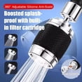 thumbnail image 5 of 360 ° rotation kitchen faucet nozzle with filter High pressure water saver Bubble mode faucet extender accessory for 3 spray modes (Black), 5 of 9