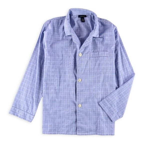 Club Room Mens Plaid Button Up Shirt, Blue, Medium