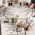 thumbnail image 5 of Area Rug for Living Room, Grey Eucalyptus Non-Slip Indoor Large Carpet for Bedroom/Dining Room, Farmhouse Weeping Leaves on Linen Washable Low-Profile Rectangle Floor Runner Rugs - 6 x 9 Ft, 5 of 8