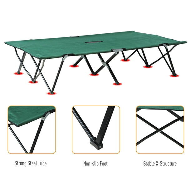 Outsunny two person double hotsell wide folding camping cot