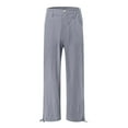 thumbnail image 4 of WREESH Womens Wide Leg Pants Casual High Waist Loose Pocket Straight Buttons Long Pants Gray, 4 of 5