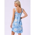 thumbnail image 4 of DARING DIVA Women's Floral Sleeveless Scoopneck Nightgown with Pockets M Blue Flowers, 4 of 7