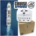 thumbnail image 2 of Regleta de alimentación aprobada por cruceros - Protector sin sobretensiones para cruceros con 2 salidas USB - Cruise Ship Essentials 2024 para Carnival, Princess, Norwegian, Holland America, MSC y la, 2 of 5