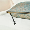thumbnail image 5 of Home Soft Things Jacquard Chenille Big Zipper Throw Pillow Cover 2 Piece Set - Teal/Camel - 20" x 20", 5 of 5