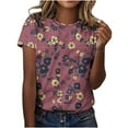thumbnail image 1 of Pisexur Hauts d'Été pour Femmes, Blouses Habillées Décontractées pour Femmes, Hauts à la Mode pour Femmes, Chandail Décontracté Imprimé à Manches Courtes Col Rond, Grande Taille pour Femmes Multicolore, L, 1 of 1