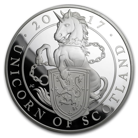 2017 GB Prf 5 oz Silver Queen's Beast Unicorn (w/Box & COA)
