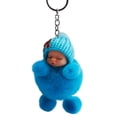 thumbnail image 4 of ABPWLY Toys Cute Sleeping Kid Bowtie Pompom Doll Keychain Keyring 13.5cm Height with 5cm Diameter Pom Fidget Toys, 4 of 7