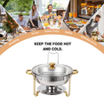 thumbnail image 3 of Plats Anti-Frottement 5 Qt pour Buffet, Réchauffe-Aliments Ronds en Acier Inoxydable avec Couvercles en Verre, pour Fêtes, Traiteur, Mariages et Banquets, 3 of 5
