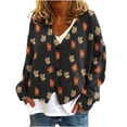 thumbnail image 1 of Puntoco Chaqueta De Punto Informal Con Estampado De Hojas Para Mujer, Chaqueta Con Botones, Abrigo De Felpa, Para Otoño E Invierno, 1 of 4