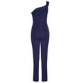 thumbnail image 6 of Aloohaidyvio Womens Casual Jumpsuits V-Neck Sleeveless Backless Belted Wide Leg Pant Sexy Romper Party Clubwear Blue XL, 6 of 6