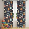 thumbnail image 5 of Blackout Kids Curtains,Navy Blue Baseball Football Pattern Childrens Insulated Curtains Set Of 2,Bedroom Essentials,Toddler Room Decor 42"x84", 5 of 5