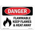 thumbnail image 1 of SignMission OS-DS-A-1218-L-1259 12 x 18 in. OSHA Danger Sign - Flammable Keep Flames & Heat Away, 1 of 1