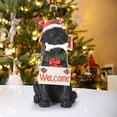 thumbnail image 1 of Estatua de perro de bienvenida de vacaciones con decoración de adornos de Navidad de resina de sombrero de Santa Wmkox8yii gf11993, 1 of 9
