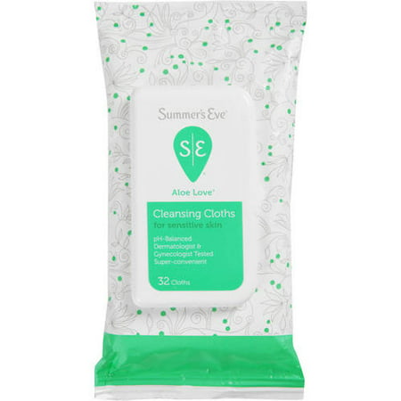 Summer's Eve Aloe Love Cleansing Cloths For Sensitive Skin, 32 (Best Cleansing Wipes For Sensitive Skin)