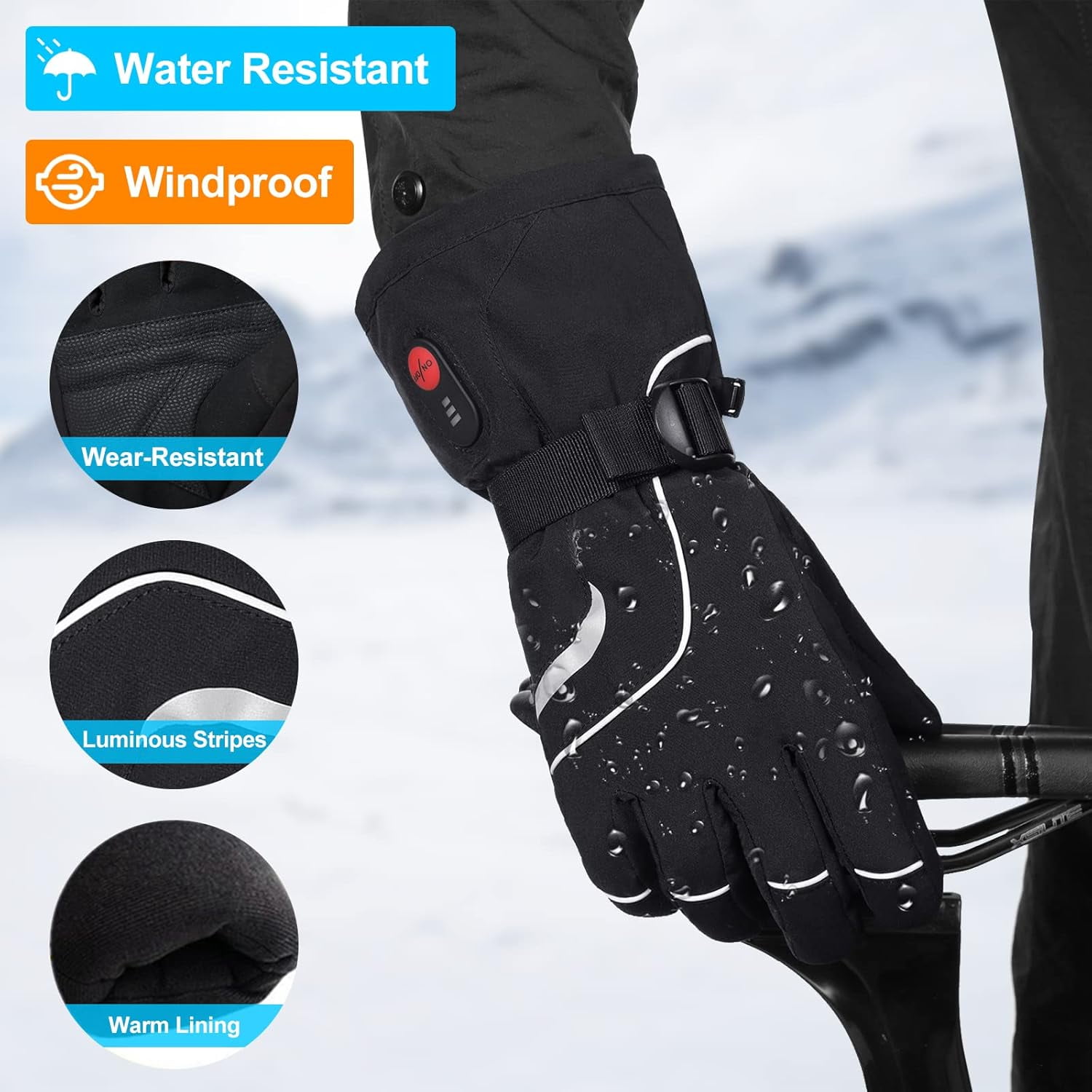 SAVIOR HEAT Heated Gloves for Men and Women,Rechargeable Heated Electric Gloves,Suitable for Winter Outdoor Work,Skiing,Cycling,Running,Hiking,etc.