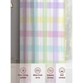 thumbnail image 6 of Green Beige Plaid Sheer Curtains 54 Inch Length 2 Panels Set Window Treatments, Buffalo Farmhouse Art Checkered Rod Pocket Semi Curtains for Living Room/Bedroom/Kitchen Décor, 104"W x 54"L, 6 of 7