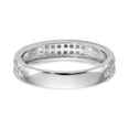 thumbnail image 5 of Solid 14K White Gold Engagement Diamond Trio Ladies Wedding Band Ring Size 8.5 (.105 cttw.), 5 of 8