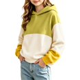 thumbnail image 3 of Abcomgle Girls Hoodies Long Sleeve Colorblock Patchwork Girls Sweatshirt Crewneck Y2k Top Winter Casual Hooded Girl Clothes with Pocket, 3 of 5