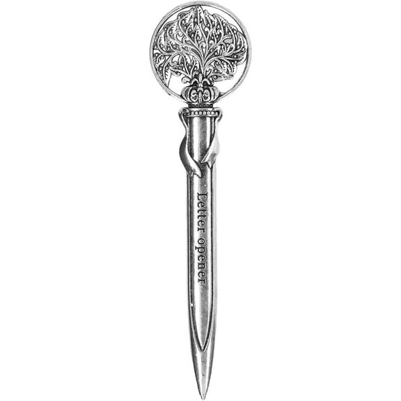 Metal Letter Opener, Retro Envelope Opener Knife Envelope Slitter Antique Design Hand Cutter Blade for Home Office Gift(Silver)