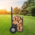 thumbnail image 4 of 220lbs Firewood Log Rack Cart Carrier Wood Dolly Mover Hauler Holder Wheel Firewood Storage Cart, 4 of 16