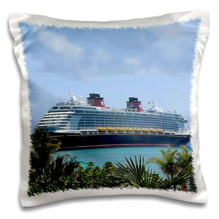 3dRose Cruise Ship Disney, Pillow Case, 16 by