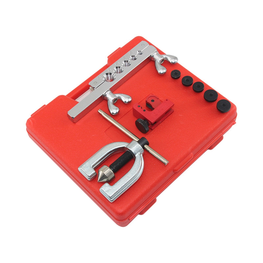 MOMOJIA Pipe Flaring Tool Set With 5pcs Adapters for Copper And Aluminum Tubing with Pipe CT127A Cutter Tool