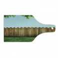 thumbnail image 1 of Farmland Cutting Board, Rustic Plank over Field Meadow Tranquil Nature Yard Neighborhood Image Print, Decorative Tempered Glass Cutting and Serving Board, Wine Bottle Shape, Green Brown, by Ambesonne, 1 of 1