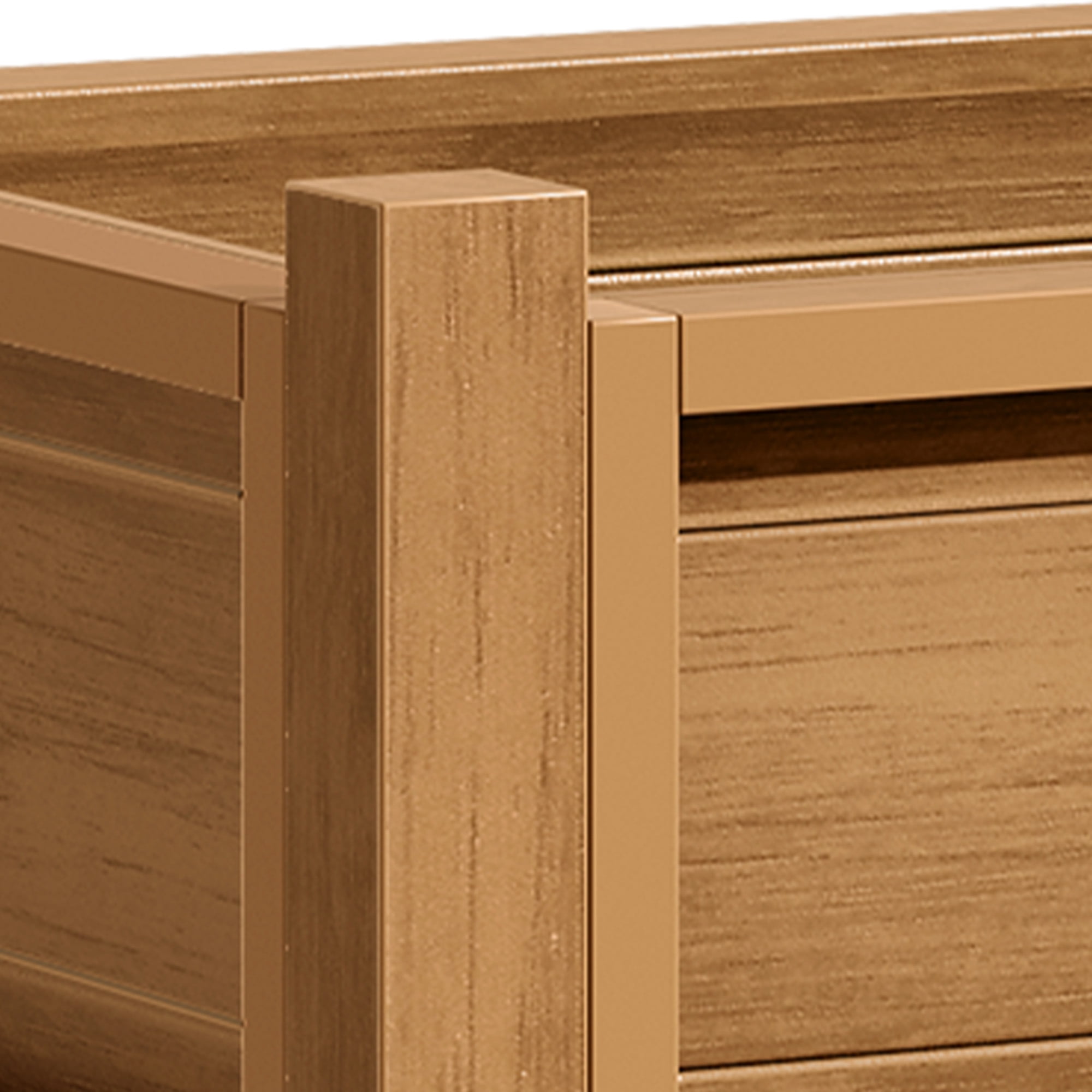 Uforic 34"W HIPS Elevated Planter Box, Weatherproof Raised Garden Bed with Drainage, Natural