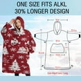 thumbnail image 4 of Oversized Wearable Blanket Hoodie,Red Christmas Tree and Deer Pattern Sherpa Blanket Hoodie with Super Pockets,Super Warm Fuzzy Pullover for Women & Men, 4 of 6