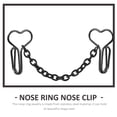 thumbnail image 2 of 4Pcs Heart Shape Non Piercing Nose Ring Chain Nose Clip Jewelry Body Jewelry, 2 of 8