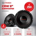 thumbnail image 2 of Crunch 2 Pack CRW8D4 8 Inch 250 Watt MAX Dual Voice Coil Car Subwoofer Speaker, Black, 2 of 16