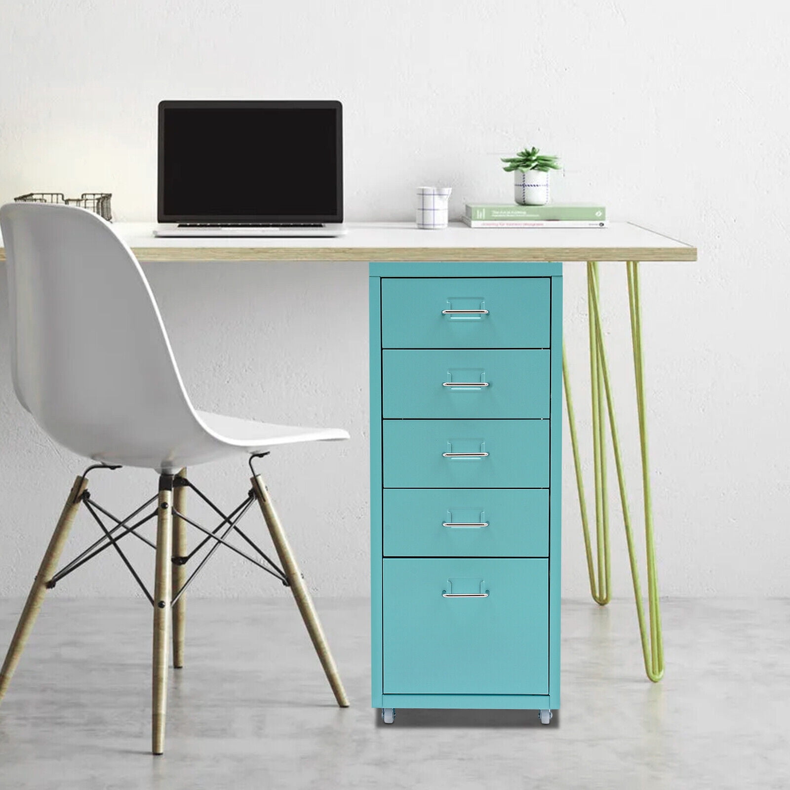 DENEST Metal File Storage Cabinet Storage Cabinet 5-Drawer Storage Cabinet with Wheels