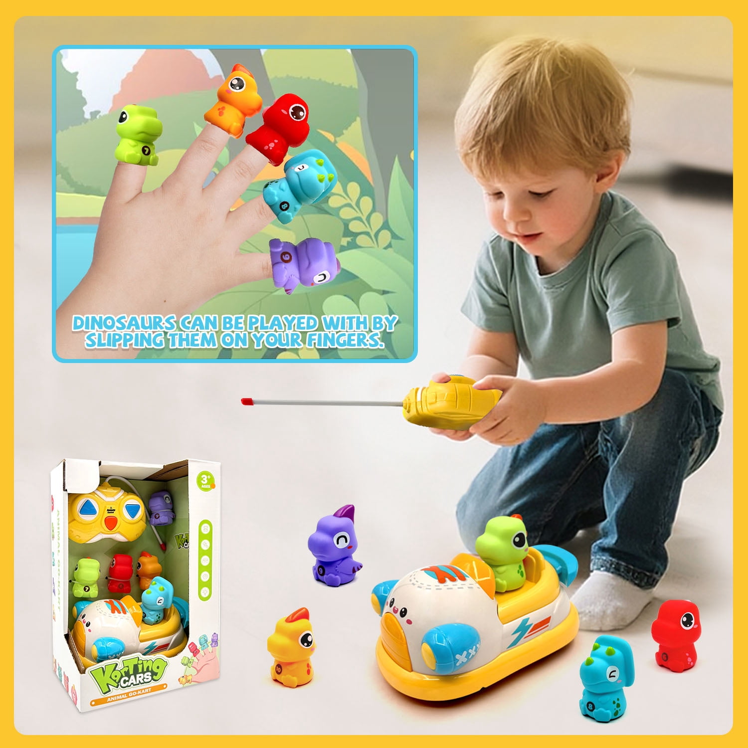 Remote Control Car for Toddlers, Dinosaur Toys for Kids 3-6 Years,  Car Toy for 3 Year Old Boys, Birthday Gifts for Boys and Girls