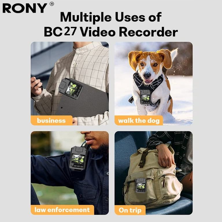 Body Cameras With Audio & Video Recording, 128GB 1080P Personal Small Camera With Photo, Night Vision, Wearable Cam For Security, Running, Biking (CS08